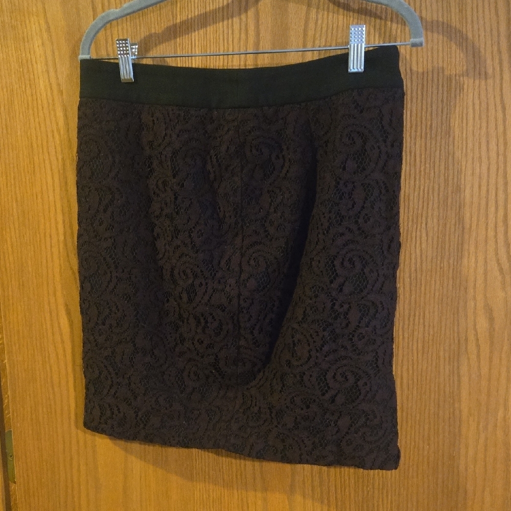 Black and Purple Lace Skirt with side zipper